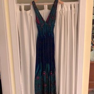 Maxi peacock inspired dress